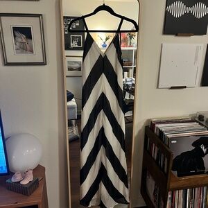 Christopher John Rogers Black and White Striped Dress
